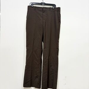 Men's Vintage 70s Dark Brown Dress Pants 36”x 31”